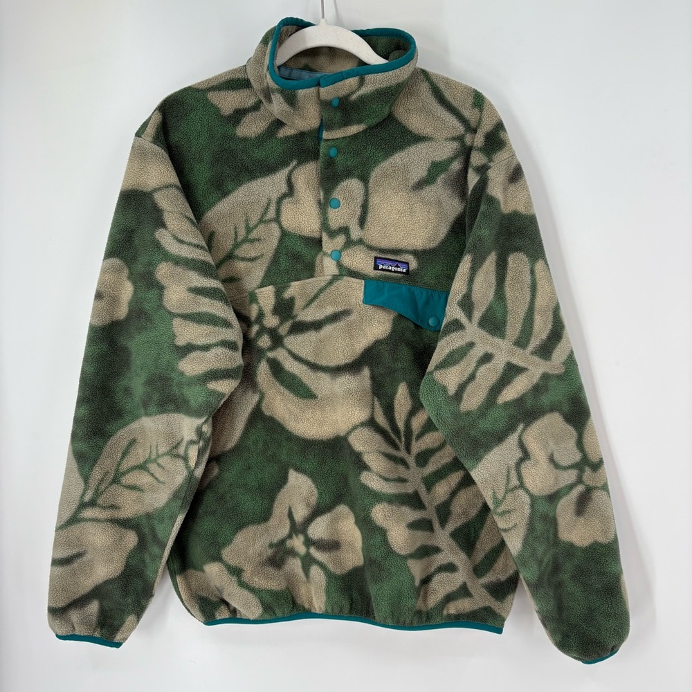 Patagonia Spice Garden Floral Hawaiian Synchilla Snap-T Fleece Medium - Picture 1 of 4